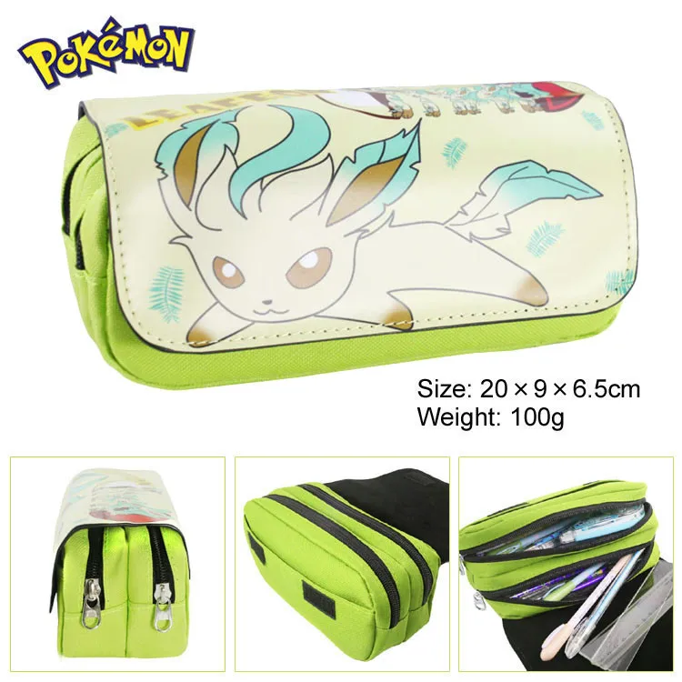 Мультяшный детский пенал Pokemon pencil школьная сумка с двойным замком пенал сумка