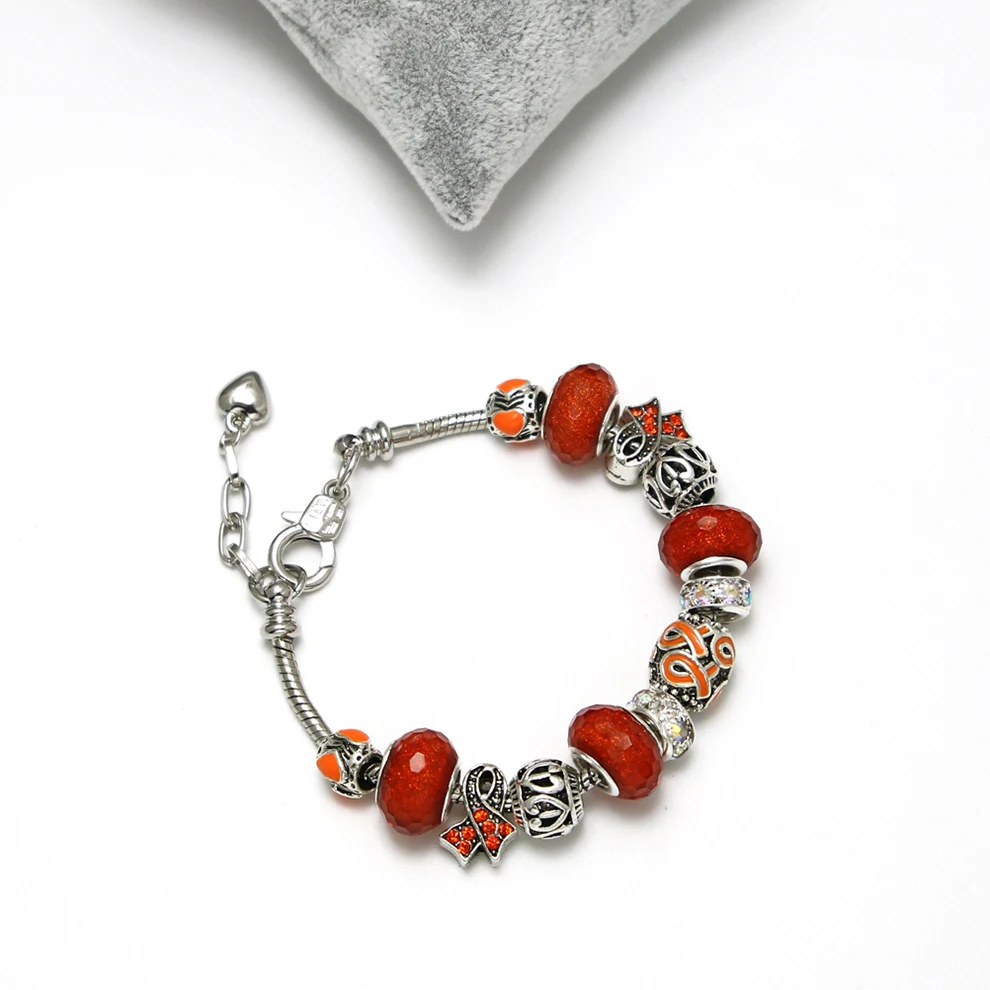 Женский браслет KEORMA с регулируемой цепочкой из муранского стекла оранжевого