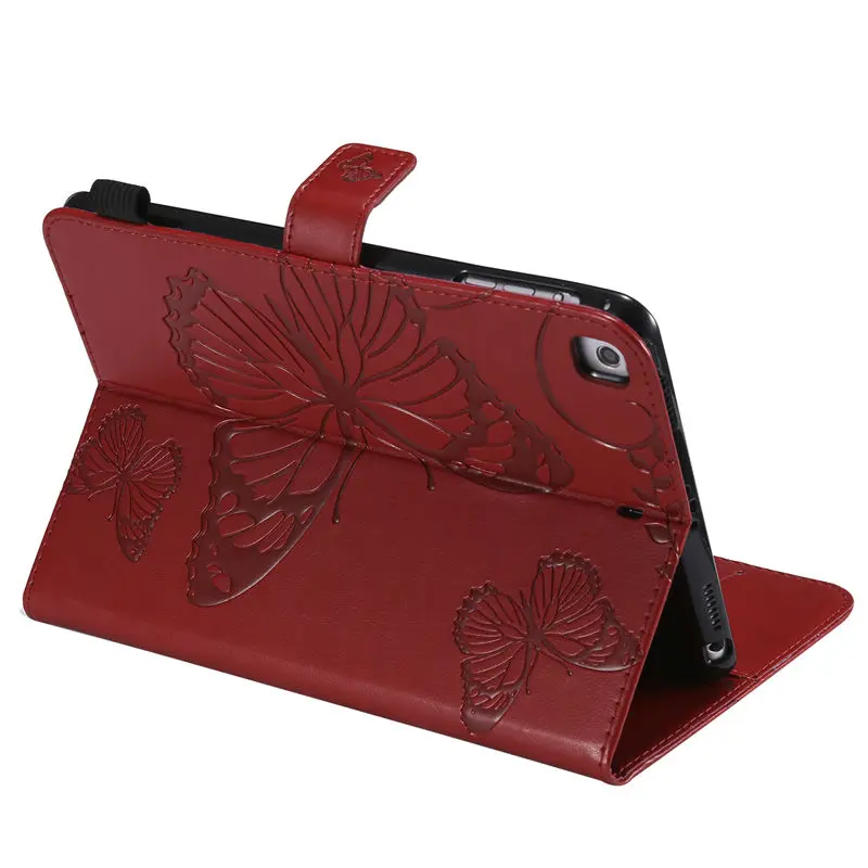 Чехол для Funda iPad Mini 1 2 3 4 7," чехол с тиснением бабочки из искусственной кожи чехол-подставка с функцией автоматического пробуждения/спящего режима