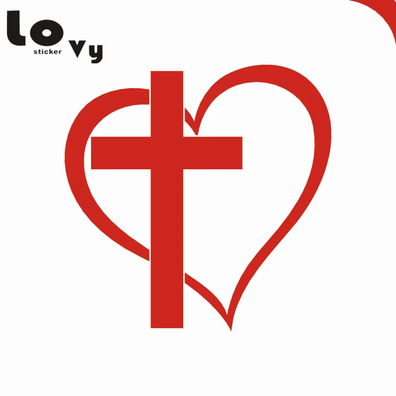Виниловая наклейка на автомобиль с изображением Сердца Иисуса сердца | - Фото №1