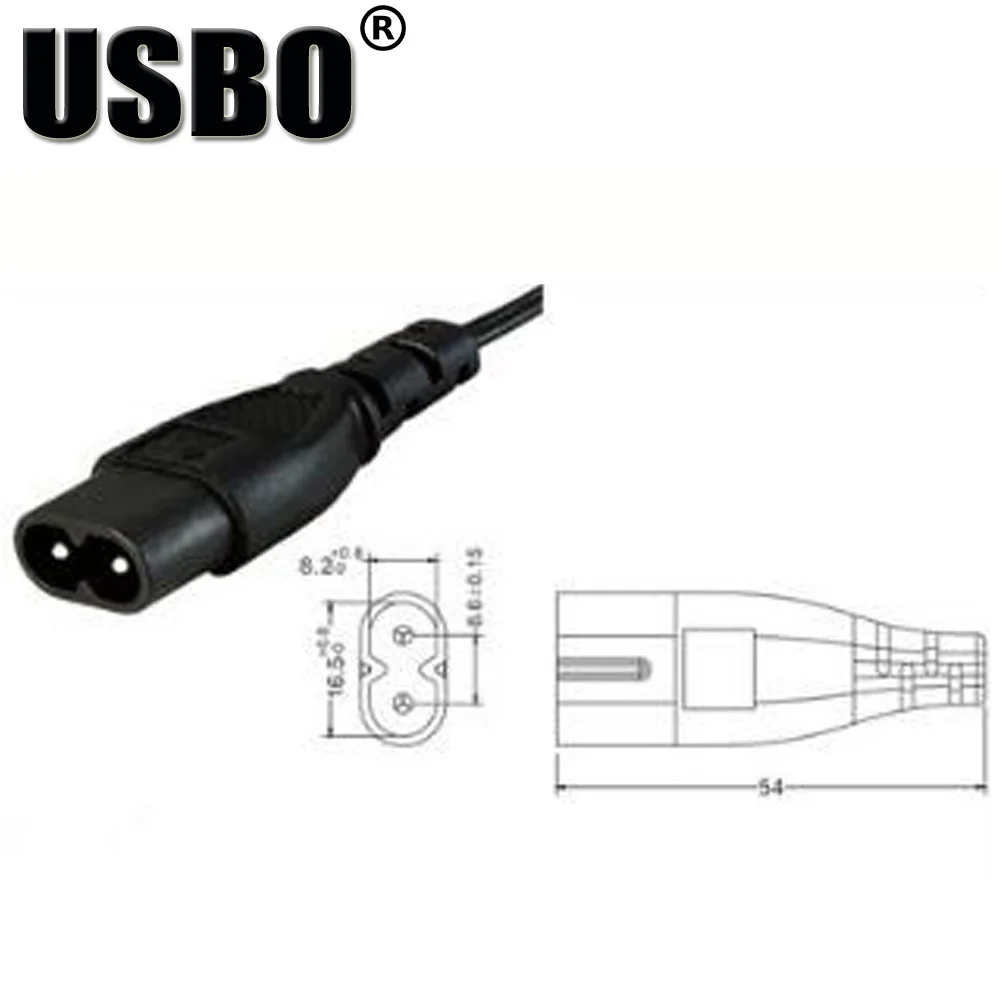 Черный 0 3 м пвх медь CE сертифицированный IEC320 C7 к C8 Мужской Женский удлинитель