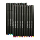 24 цвета, ручки для пунктового блока без отверстий, Цветной маркер для скетчинга, 0,4 мм, тонкая ручка для рисования, лайнер, художественные маркеры, создание цветных заметок