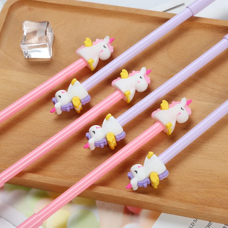 Cute Kawaii Unicorn Baby Gel Pen Cartoon Beautiful Black Ink Pen for Girl Kids Gift Supply Office School Stationery