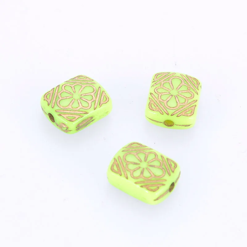 100 шт. 12x10 мм винтажные этнические акриловые антикварные дизайнерские плоские