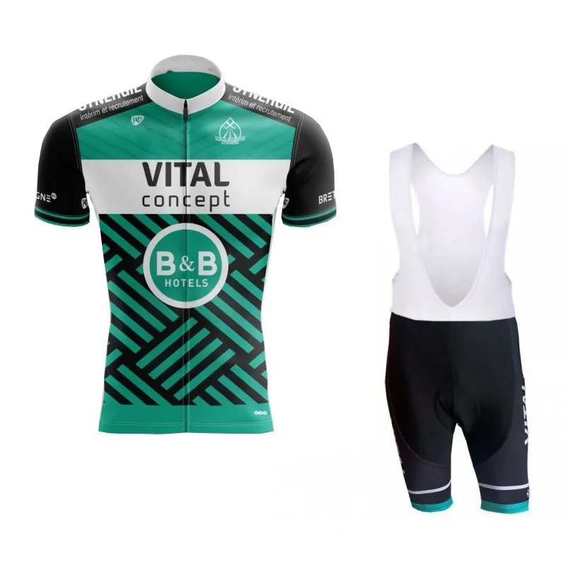 2019 pro team vital concept Зеленые комплекты велосипедных Джерси дышащие MTB быстросохнущие