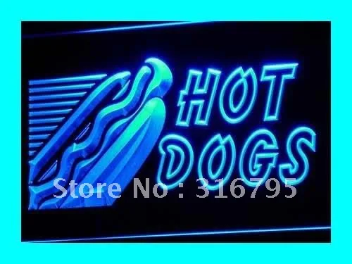 

i083 OPEN Hot Dogs Cafe Shop NR LED Neon Light Light Signss On/Off Switch 20+ Colors 5 Sizes