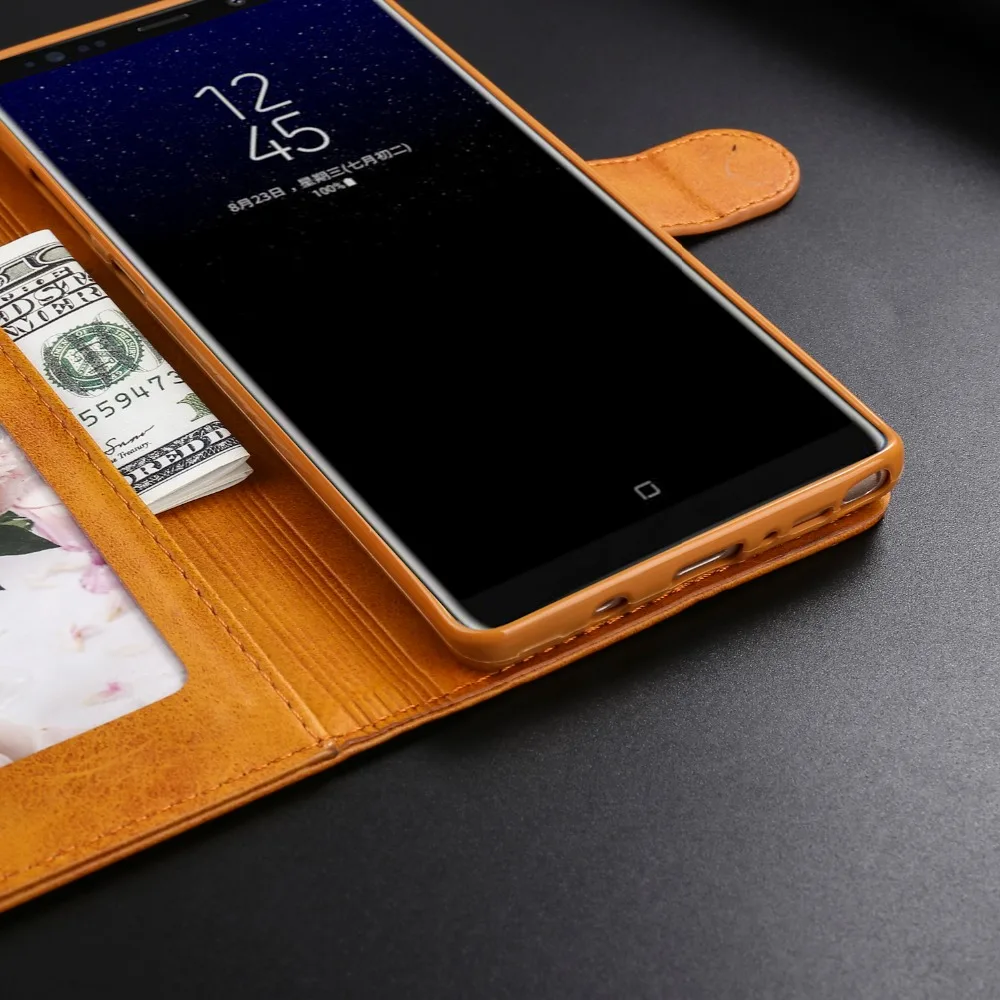 Роскошный кожаный флип чехол для телефона Samsung Galaxy J4 J6 2018 Магнитный Plus Чехол