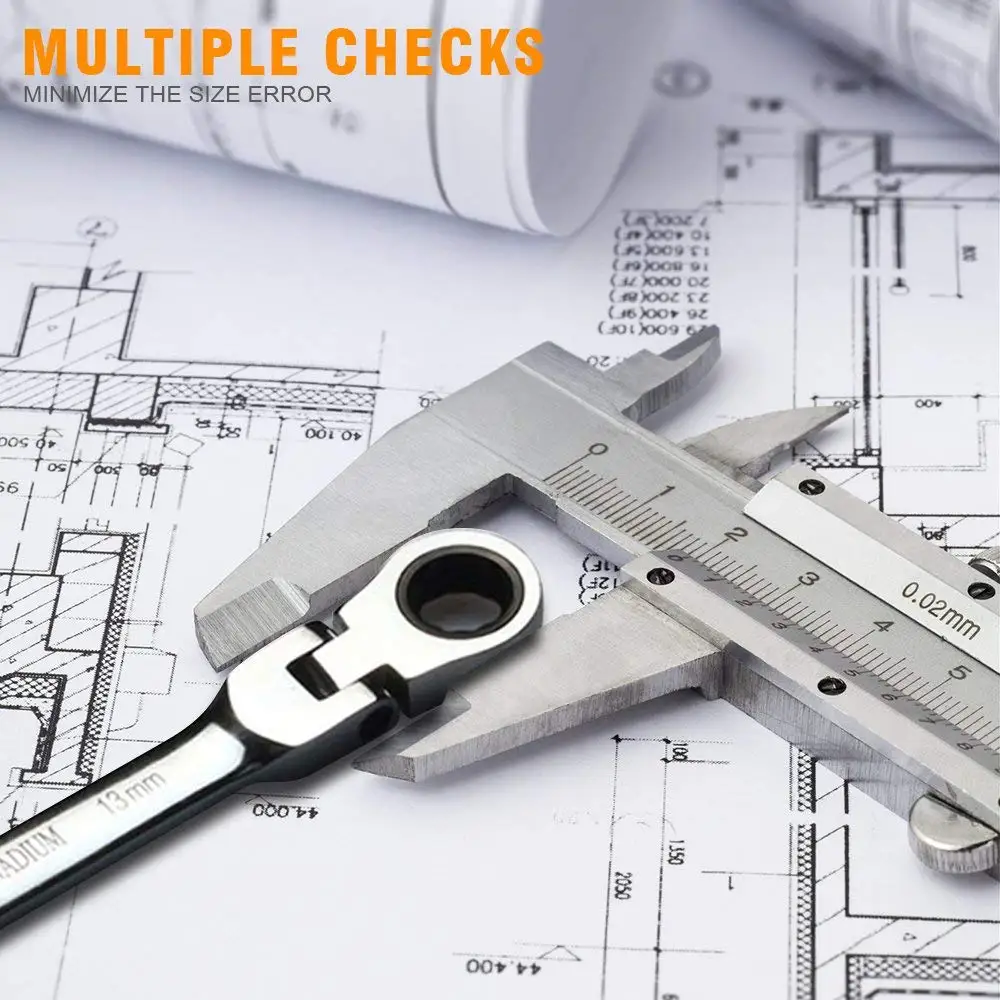 

Flexible Pivoting Head Ratchet Combination Spanner Wrench Garage Metric hand Tool 6mm-12mm For auto and Home Repair