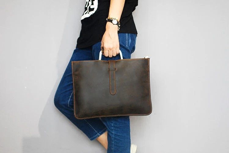 Портфель мужской из натуральной кожи сумка-мессенджер Крейзи Хорс для ноутбука