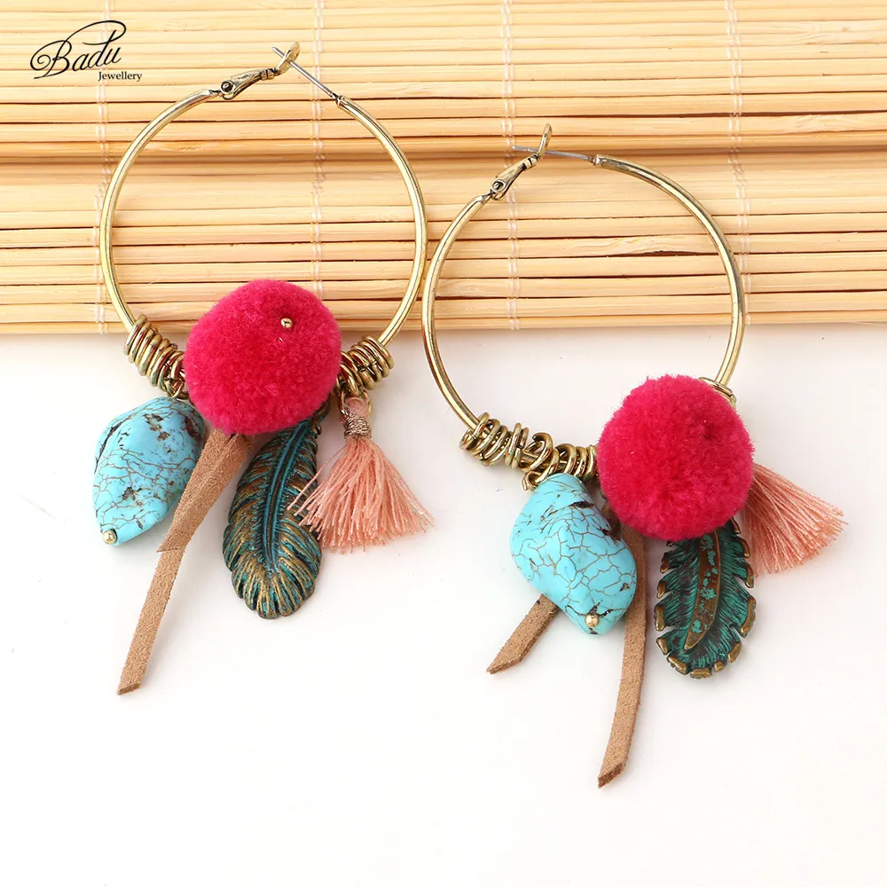 Badu винтажные золотые серьги большие круглые женские 2017 Boho модные обруча с