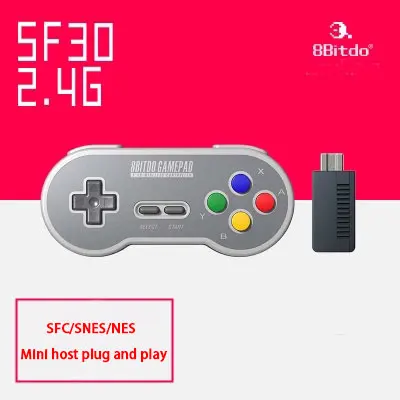 8Bitdo SF30/SN30 2.4 wireless connection classic game console Gamepad USB data line mode support Windows Android etc joystick |