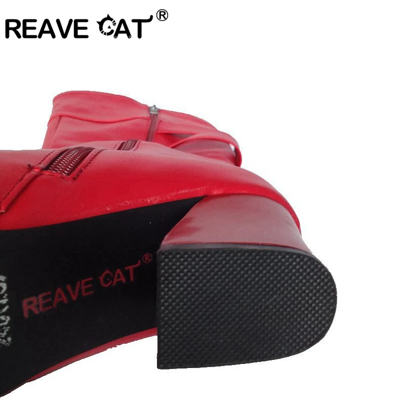 Женские сапоги до колена REAVE CAT Новые осенне зимние больших размеров 30 52