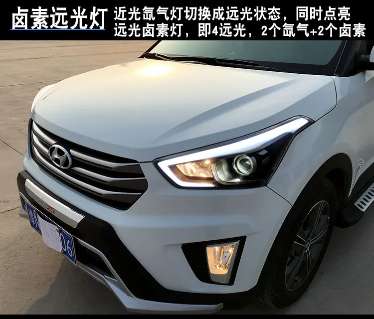 Автомобильный Стайлинг для hyundai IX25 головной светильник s- Creta светодиодный головной светильник DRL Динамический указатель поворота, светильник Биксеноновые HID аксессуары