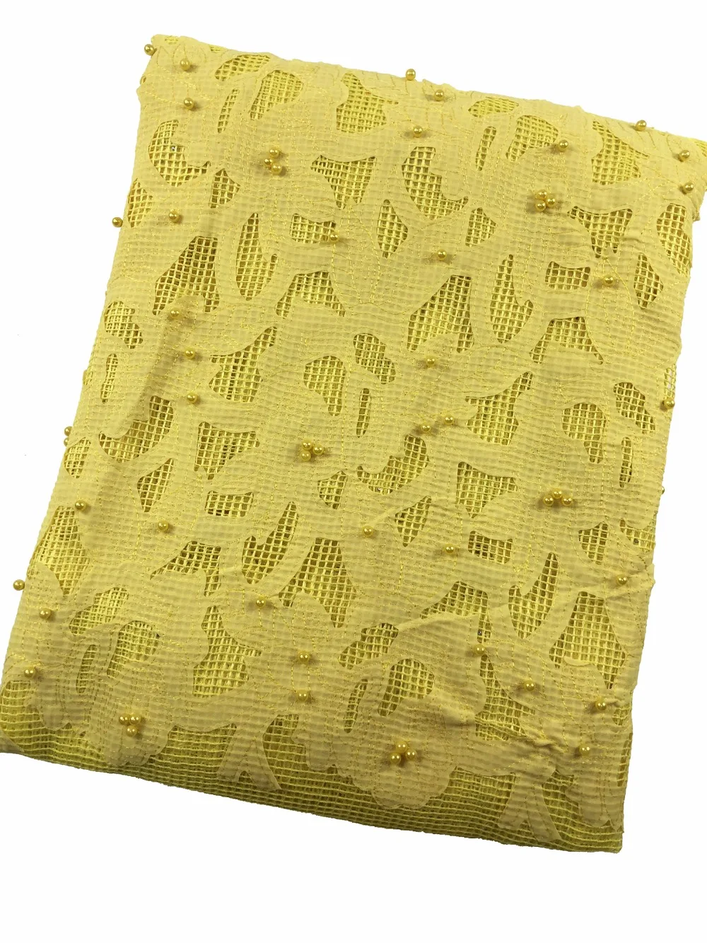 

African Tulle Lace Fabrics French Net Lace Embroidered with Beads Fabrics for DRESS A730-11