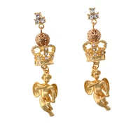 2019 classic crown angel long earrings for women