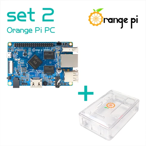 ПК Orange Pi PC + прозрачный ABS чехол, поддерживает Android, Ubuntu, Debian изображение мини-ПК, однобортный компьютер