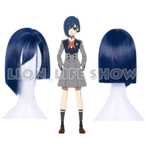 Дорогой во Франции Код: 015 ICHIGO синий прямой короткий Косплей Полный парик|ichigo