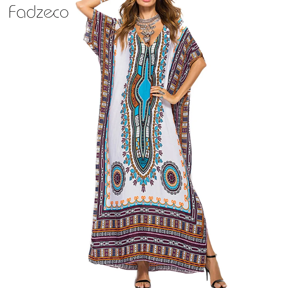 Fadzeco/платье в африканском стиле женское модное платье с боковыми разрезами