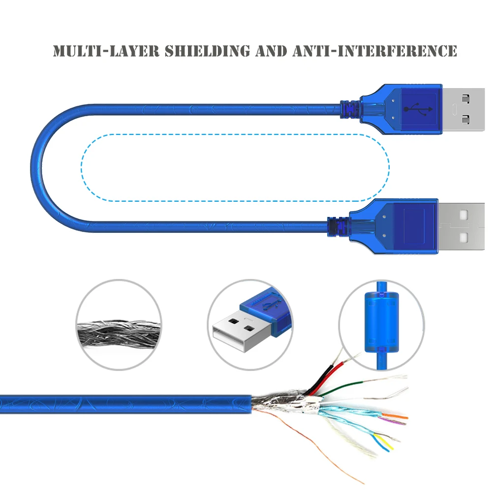 Удлинительный кабель USB 2.0 для передачи данных штекер-штекер | Электроника