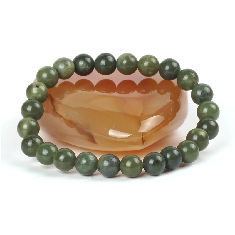 Натуральный канадский зеленый нефритовый браслет драгоценный камень браслеты