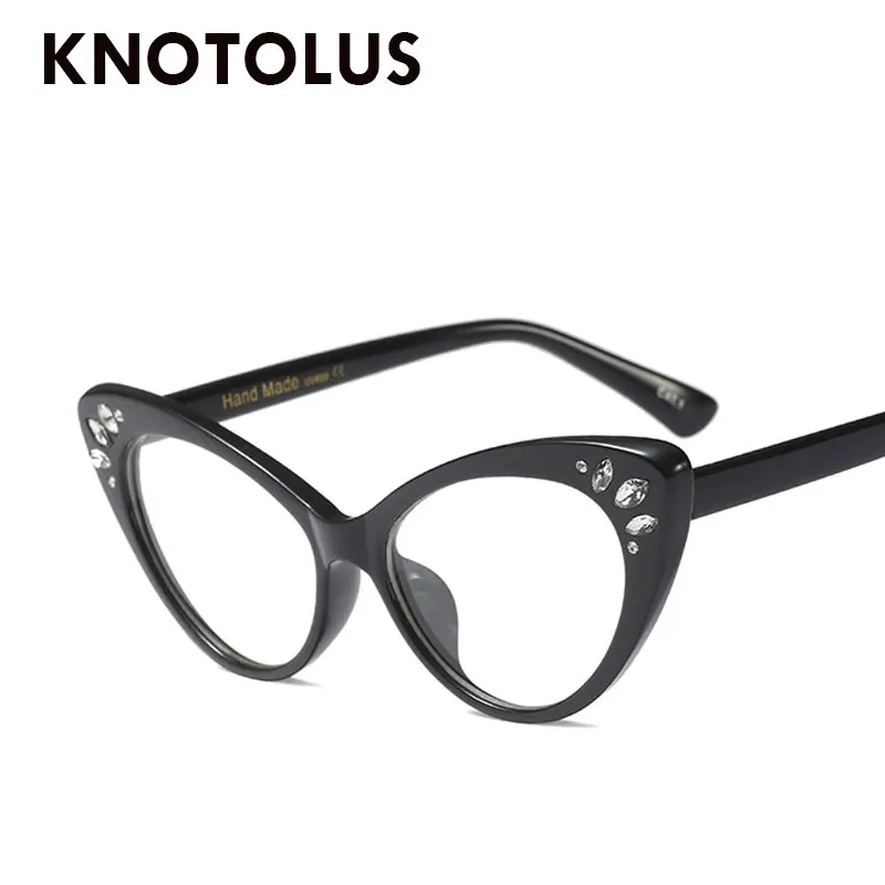 Knotolus кристалл кошачий глаз оправа для очков маленькие кошачьи глаза женские очки