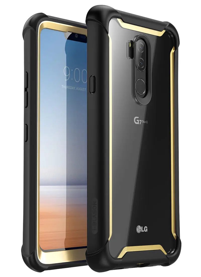Gold Для LG G7 чехол 6,1 дюймов i-Blason Ares полный корпус прочный прозрачный бампер крышка со встроенной защитной пленкой для LG G7 ThinQ - Цвет: Gold