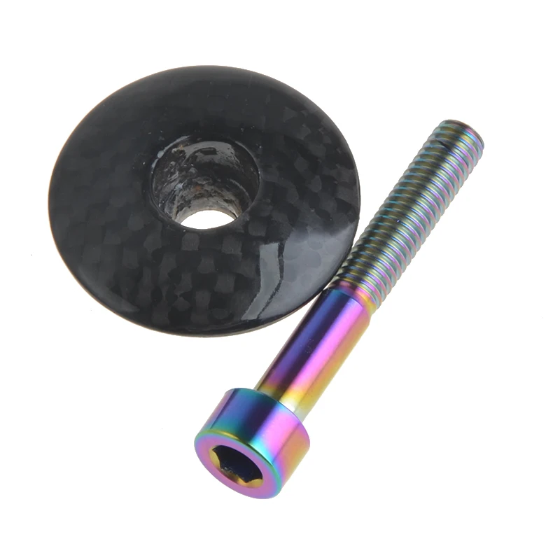 Gloss Rainbow Toseek велосипед MTB углеродного волокна стволовых верхняя крышка Велоспорт гарнитура клякса M6x35mm - Цвет: Gloss Rainbow