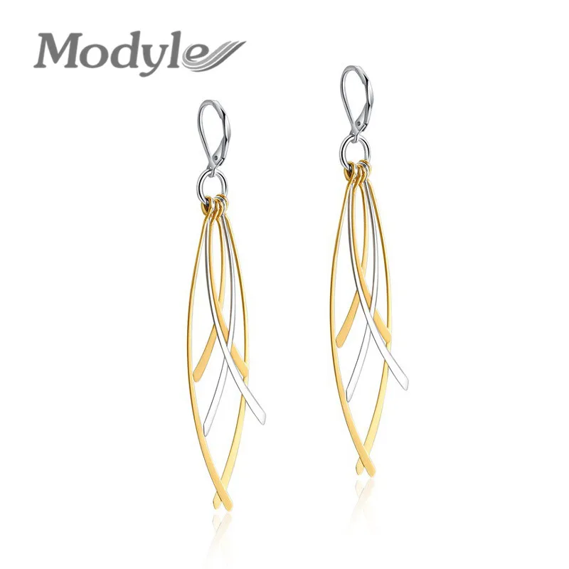 Женские винтажные серьги подвески с четырьмя листьями из нержавеющей стали|dangle