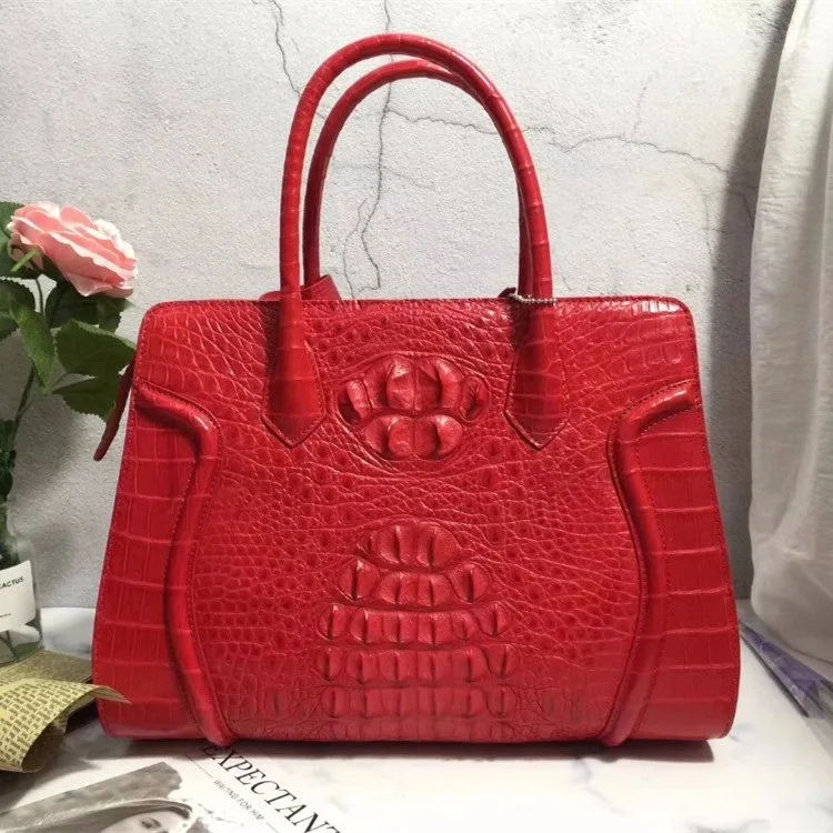 Модная дизайнерская женская большая сумка из натуральной кожи аллигатора