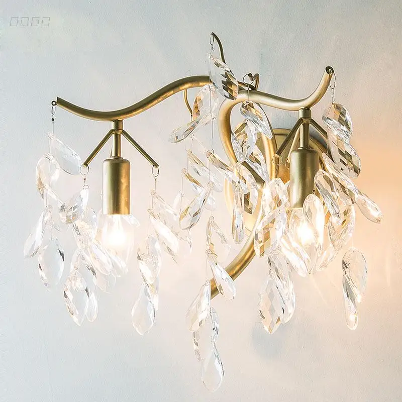 Классическая хрустальная люстра настенный светильник Золотое кристаллическое