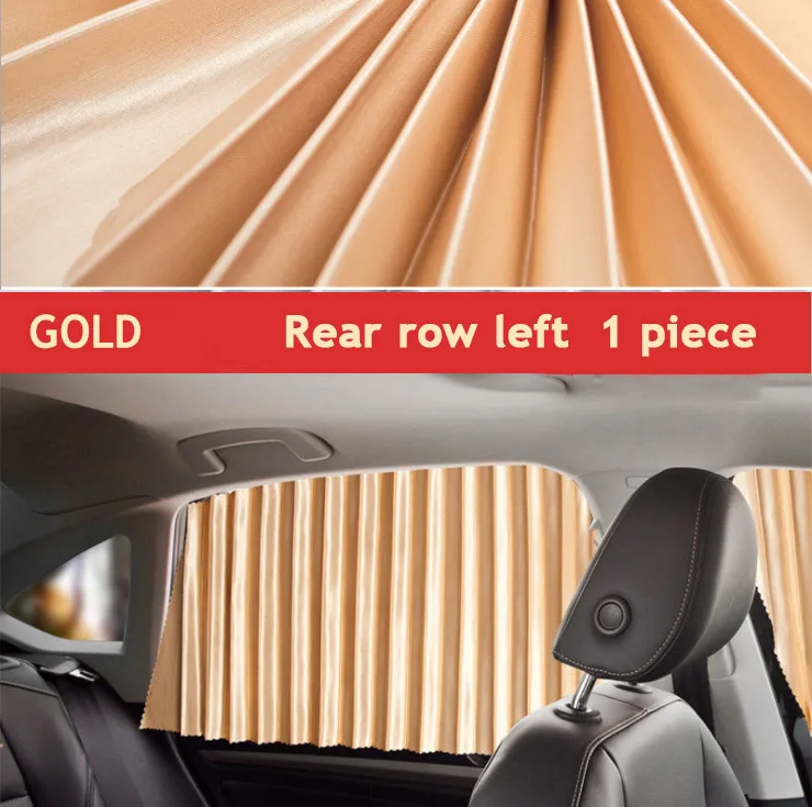 Gold-Rear-Row-Left Автомобильная шторка для окна, боковая шторка, универсальная Магнитная Автомобильная крышка, Солнцезащитная шторка для окна для детей - Цвет: Gold-Rear-Row-Left