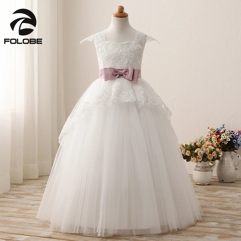 Длинное платье для девочки с оборками и бантом | Свадьбы торжества