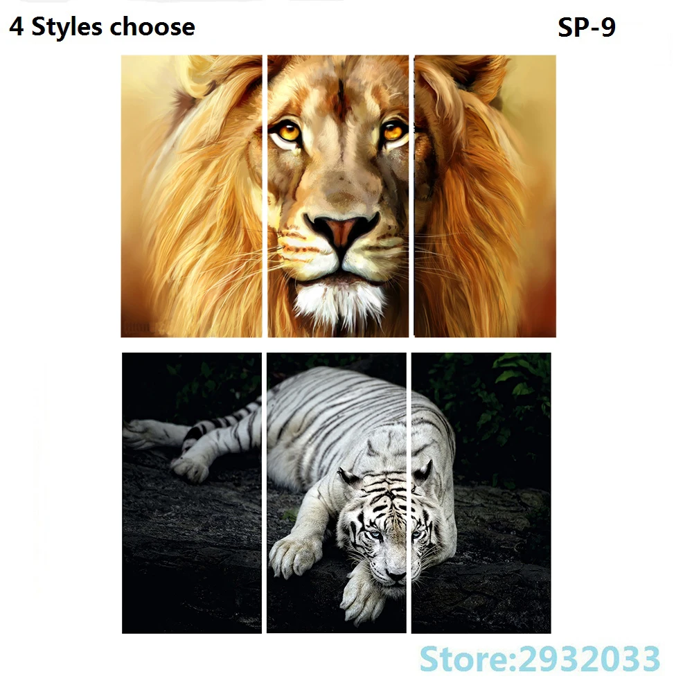 Настенная живопись с изображением Львиной головы портрет на холсте черно белыми