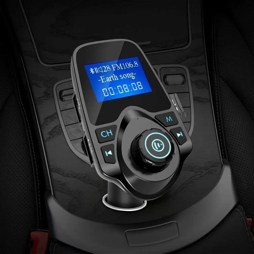 

Wireless Car Mp3 Player Handsfree Bluetooth Car Kit FM Transmitter A2DP 5V 2.1A USB Charger 1.44 LCD Display Car FM Modulator