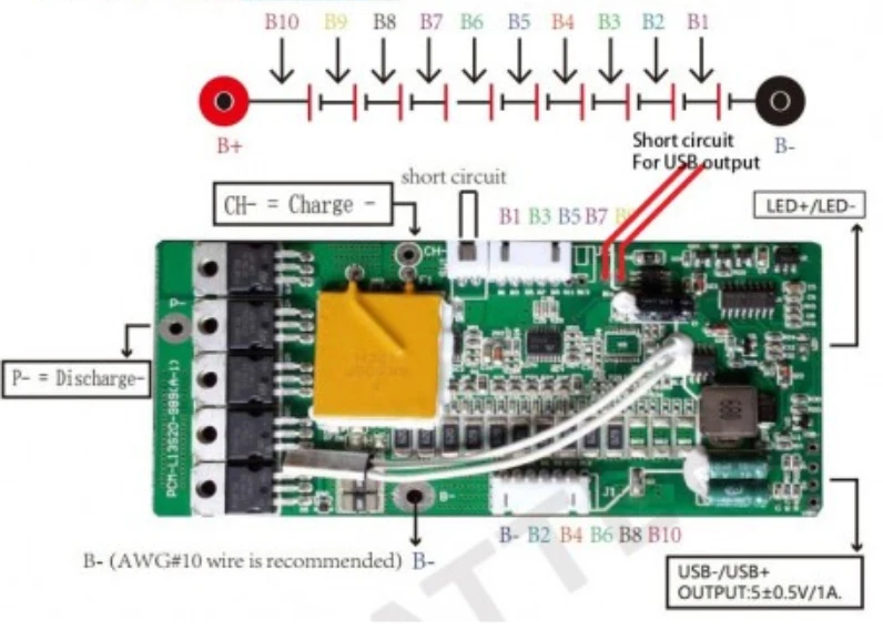 Большая Hailong батарея BMS 25A 10S 13S с выключателем питания и USB для большого hailong чехол max может поместиться 65 шт. 18650 ячеек ebike Smart BMS