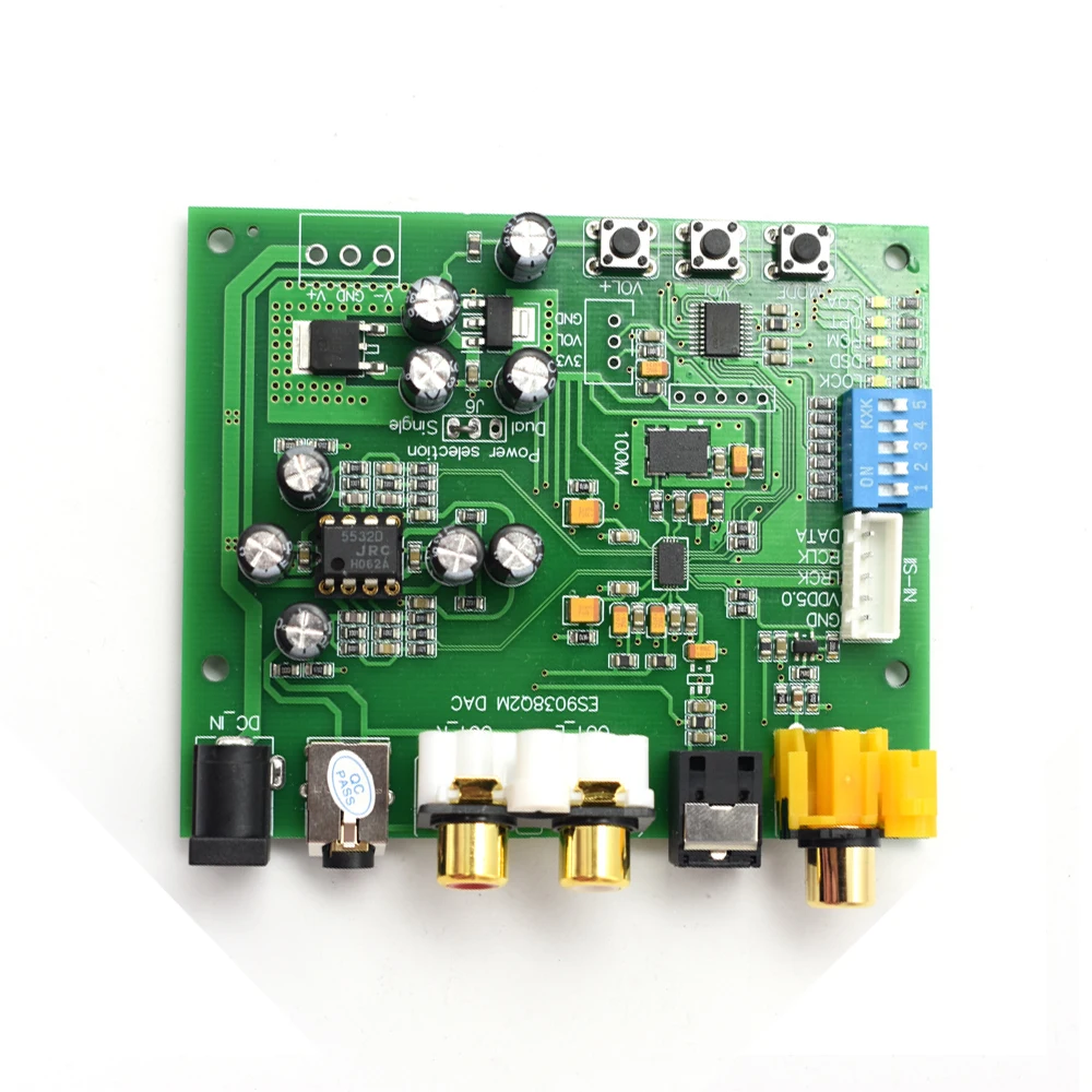 ES9038Q2M I2S IIS DSD доп коаксиальный SPDIF волокна цифровой аудио ЦАП Декодер совета RCA+ 3,5 терминал DC 9-15 В A9-012