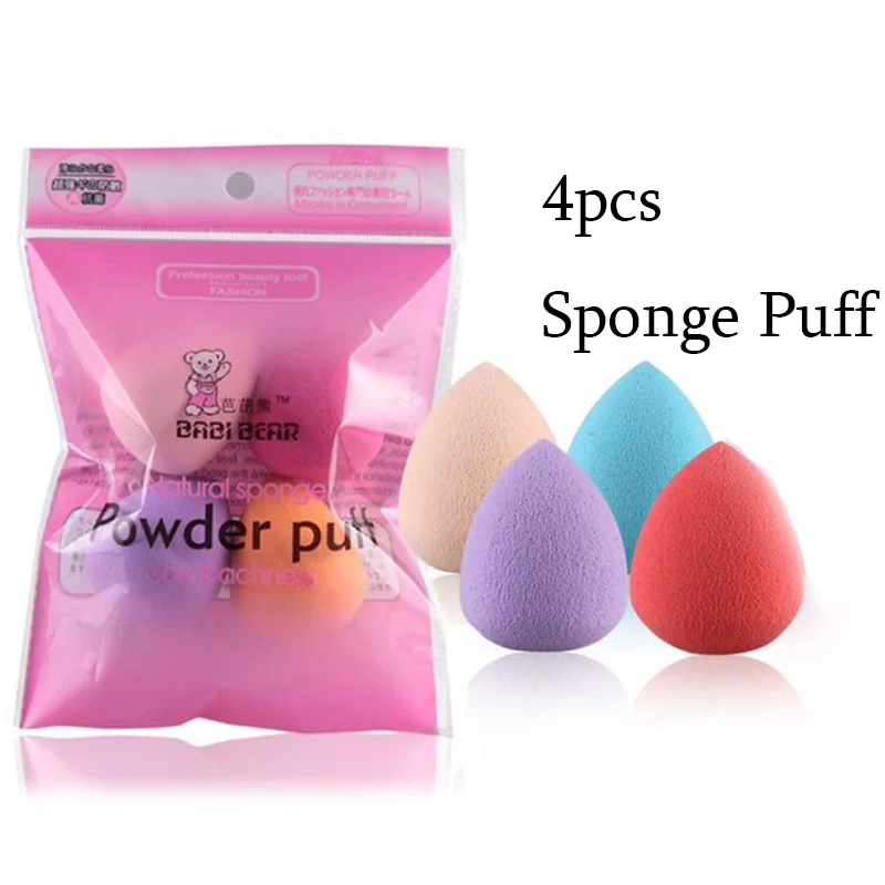 4pcs puffs 1 шт., мягкий силиконовый держатель для сушки порошка, косметическая губка, Дорожный Чехол, спонж для блендера, губка для яичных капсул, демонстрационная стойка, яичная подставка - Цвет: 4pcs puffs