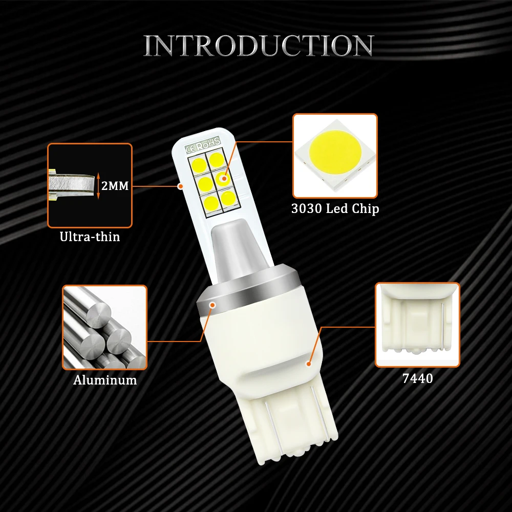 4 шт. 3030 12 SMD Вт Автомобильные стильные светодиодные сигнальные лампы 1156 BAU15S 3156 3157