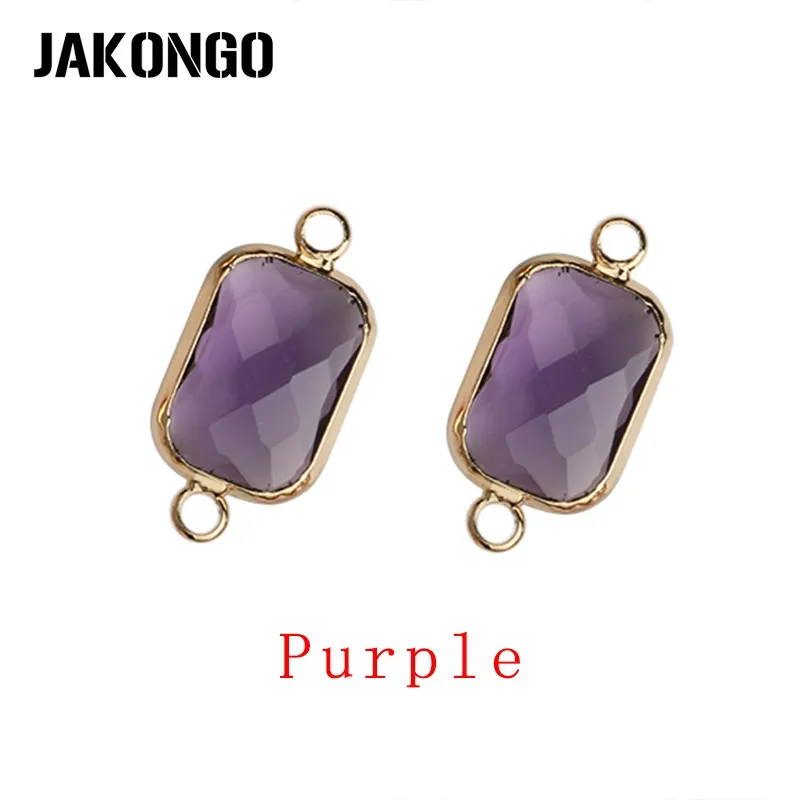 JAKONGO прямоугольные прозрачные стеклянные коннекторы золотого цвета для