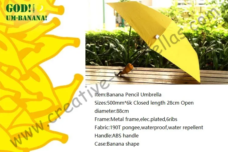 Banana parasol 6 ribs three fold mini bag umbrellas windproof superlight summer shopping fashional pocket parasols | Дом и сад