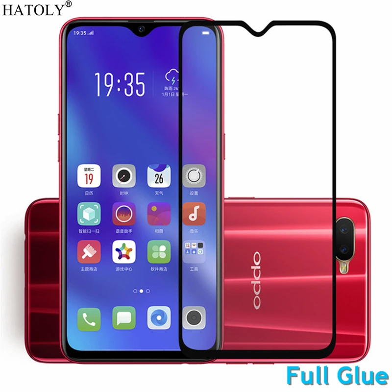 Закаленное стекло с полным покрытием для OPPO K1 Защитная пленка экрана RX17 Neo 9H