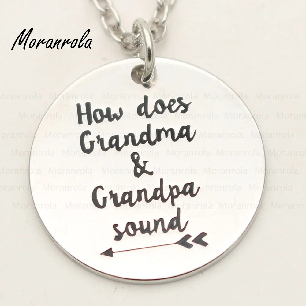 New arried&quotHow does grandma and grandpa sound&quotCopper necklace Keychain charm Nana Grandmother jewelry | Украшения и