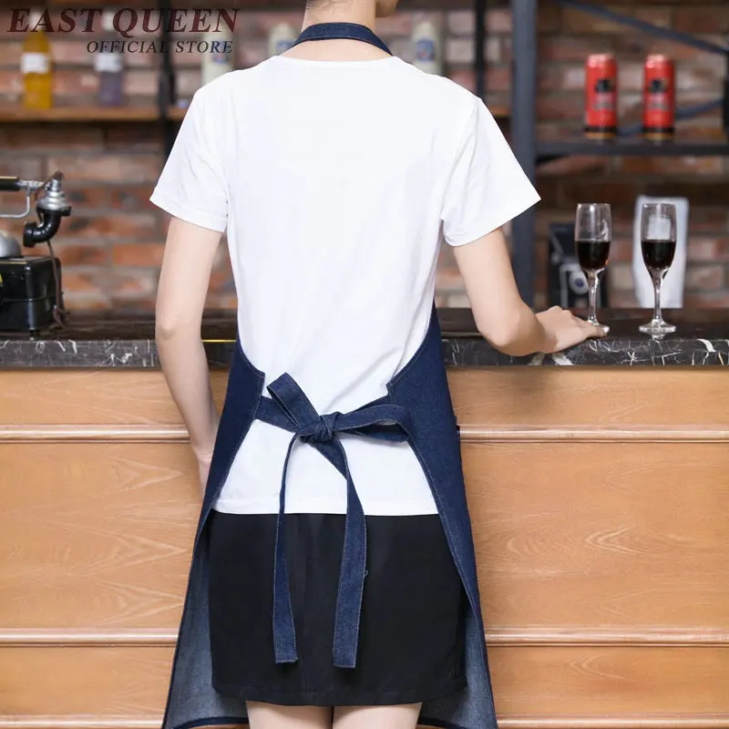 Фартук из джинсовой ткани для мужчин и женщин фартук приготовления пищи Кухонный
