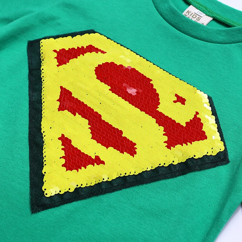 Футболка для девочек футболка с блестками мальчиков летняя детская подростков