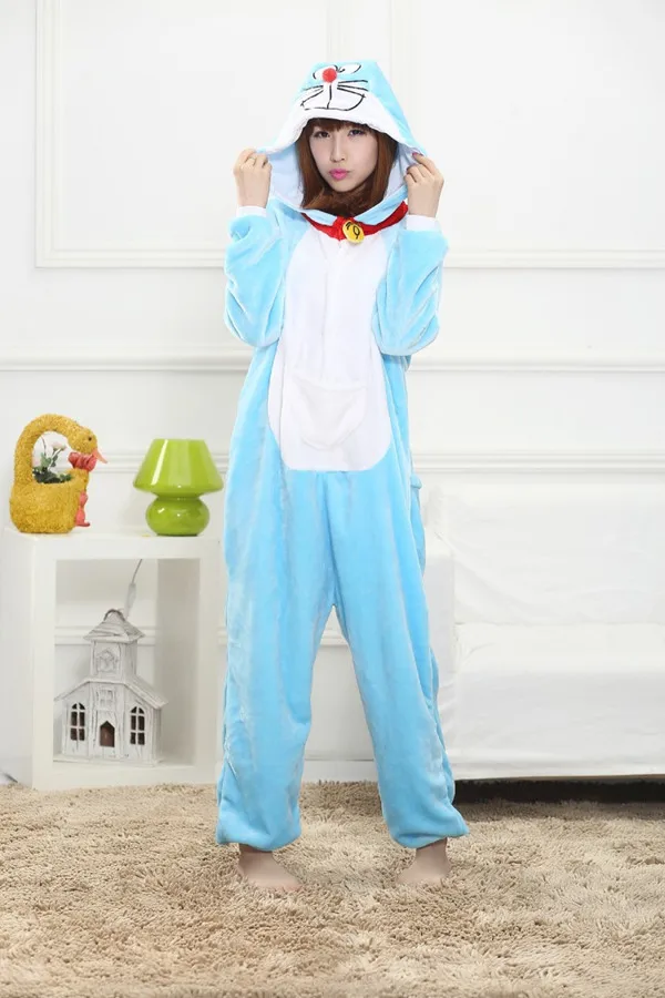MC0847 blue cat Унисекс пижамы с животными для взрослых Onesie Fire Dragon Bear ободок с ушками кошки, тигра коровы фланелевые Мультяшные милые теплые зимние пижамы для косплея - Цвет: MC0847 blue cat
