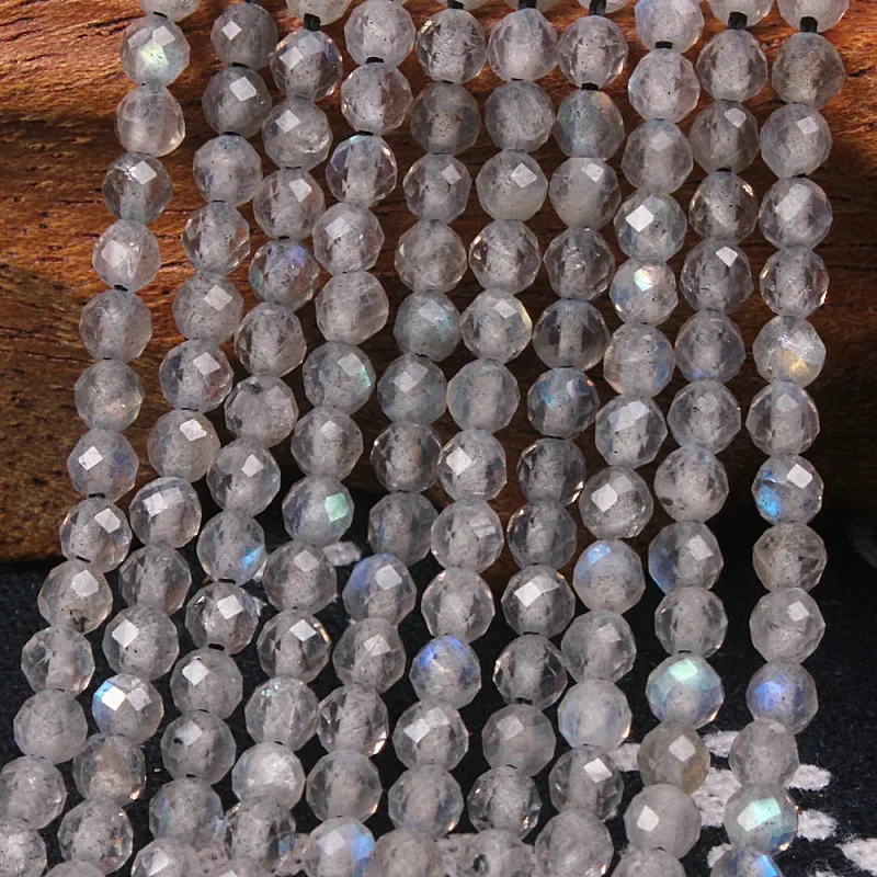 

2 3 4mm Natural Grey Labradorite Gemstone Faceted Round Loose Beads DIY Accessories for Necklace Bracelet Earring Jewelry Making