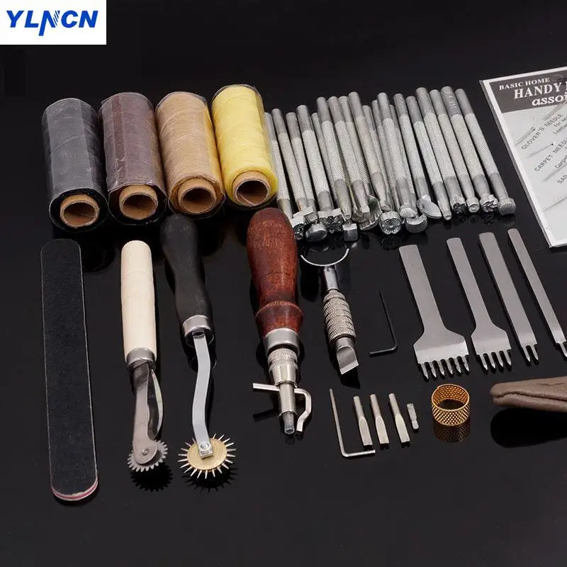 Резные кожаные наборы для поделок ручной работы швейный режущий инструмент 18 шт.