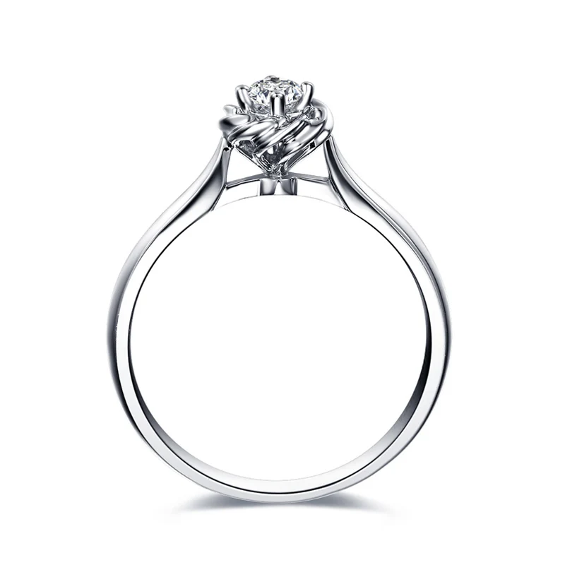 ANI 18K Белое/желтое/розовое золото (AU750) обручальное кольцо 0 08 CT сертифицированное SI