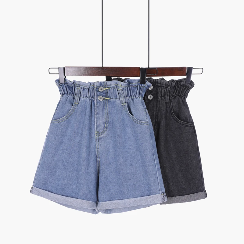 Сезон весна лето С высокой талией эластичные джинсовые шорты для женщин Новый