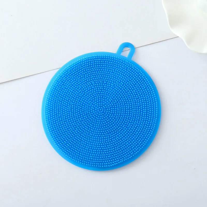 blue Кухонные принадлежности, силиконовая щетка для мытья посуды, миска, кастрюля, щетка для мытья, инструмент для приготовления пищи, моющее средство, губки, губки - Цвет: blue